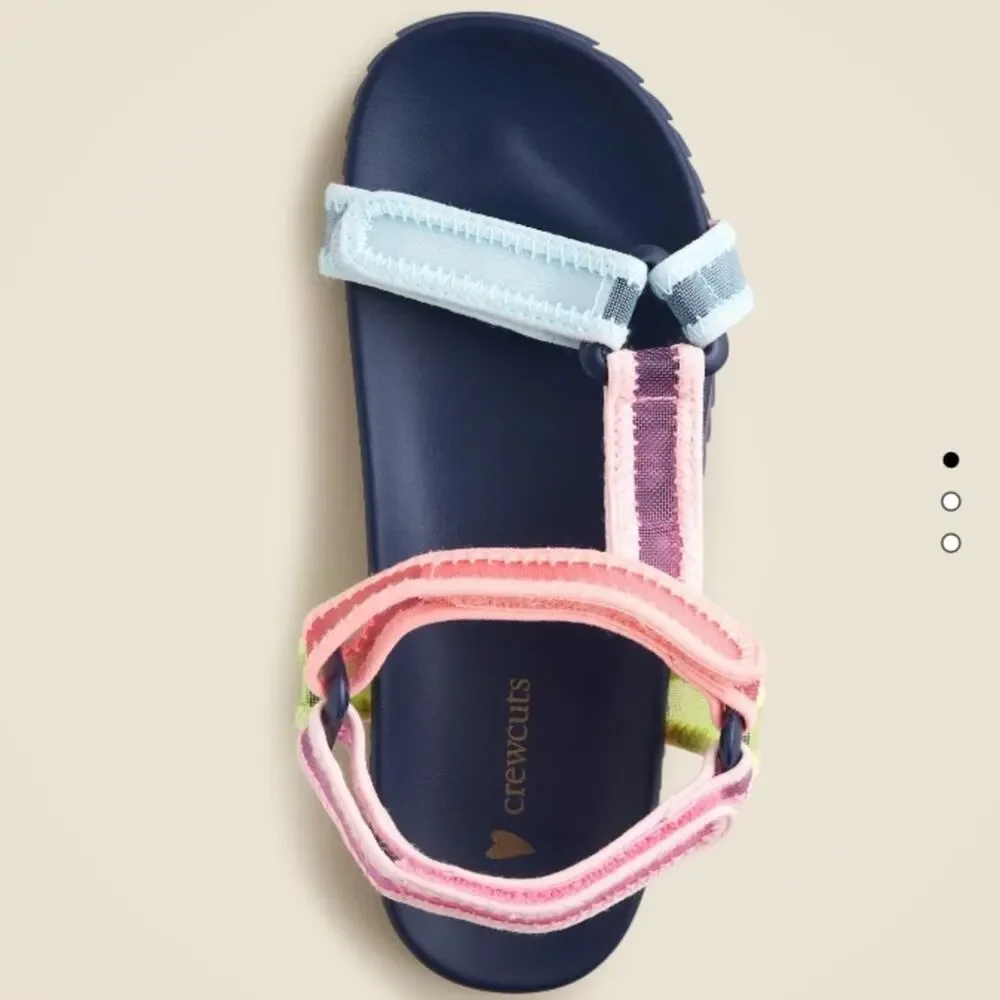 Crewcuts rainbow colorblock sporty-strap sandals